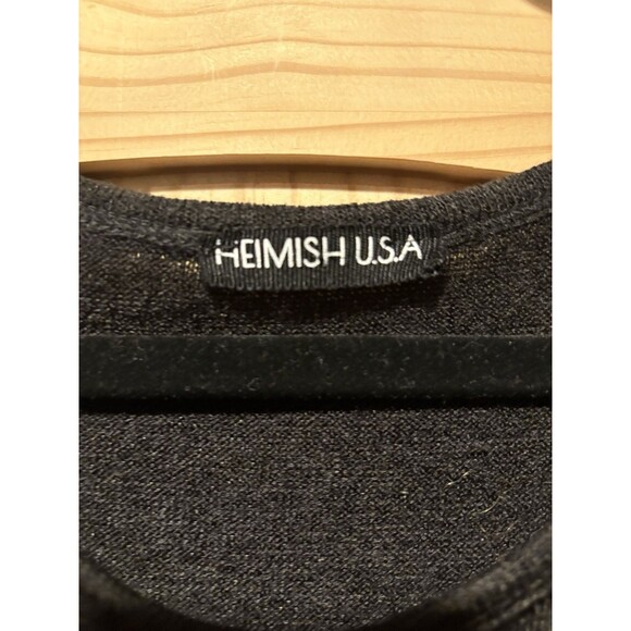 Hemish USA Tunic Sweatshirt Womens Large Black Tunic Leopard Print Camo Pullover - Picture 3 of 6